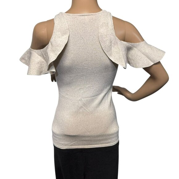Lilly Pulitzer Ivory Rayon Blend Cold Shoulder Tank Top/Cami Sweater Size: XXS - Picture 10 of 10